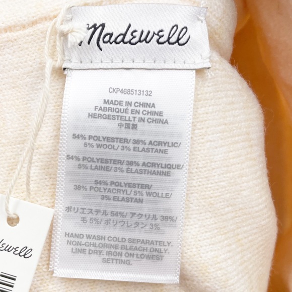 NEW Madewell Retro Pom-Pom Beanie Winter Hat in Cloud Lining NI562 One Size - Picture 5 of 7